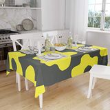 Bonamaison Tafelkleed, Anti-Mold, Sneldrogend, Waterdicht, 100% Polyester Tafellaken, Neon Geel, Rook, 140 x 160 Cm