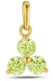 Silventi Gouden Hangertje met Zirkonia - Bloem - Olijf Groen - 14 Karaat Goud