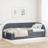 Maison Exclusive - Cadre de lit d'angle gris foncé 100 x 200 cm velours