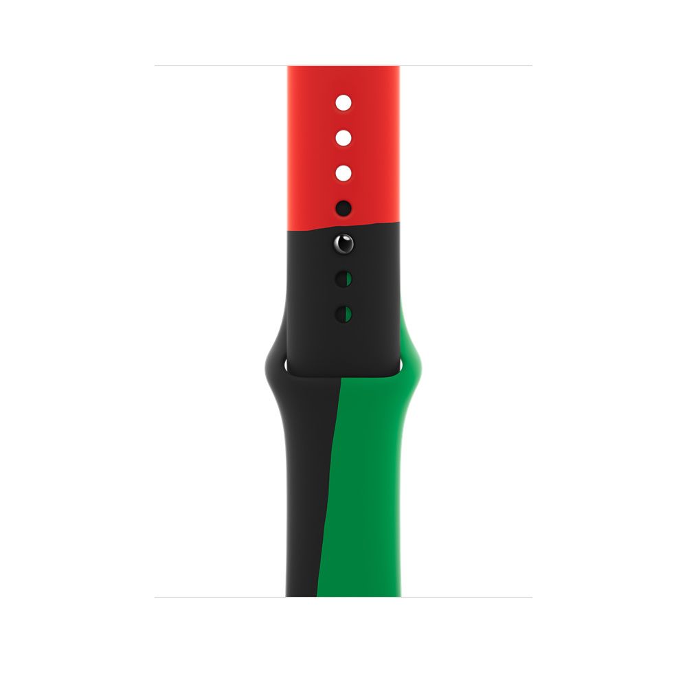 Apple Watch Band - Black, Green, Red - Fluorelastomeer - M/L - 42/44/45mm