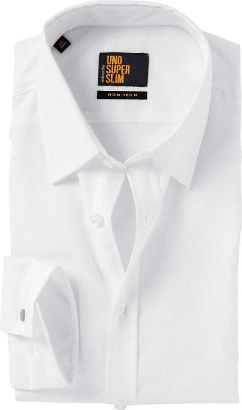 Seidensticker Slim Fit Overhemd - Wit - Katoen - Maat 43
