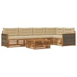 vidaXL Buiten bankenset 6 st Natuurlijk en Beige