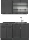 Vicco Fame-Line Eenpersoonskeuken – 140 cm, WB Antraciet Donkergrijs