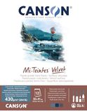 CANSON Mi-Teintes Velvet pastelpapier, fluweelachtig oppervlak, 430 g/m², aan de korte zijde, 32 x 41 cm, 3 koude tinten, 12 vellen