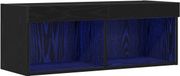 vidaXL Tv-meubelset 80 x 30 x 30 cm zwart eiken bewerkt hout
