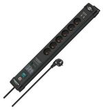 Brennenstuhl Premium-Line, verdeelcontactdoos, 6 stopcontacten, 3,0 meter, zwart, 2x USB-poort, met schakelaar en overspanningsbeveiliging