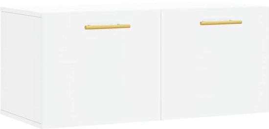 vidaXL Wandkast 80x36,5x35 cm bewerkt hout wit