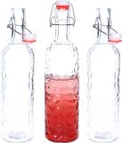 Alessandro Beugelfles/weckfles - 3x - glas - transparant - luchtdicht - 1,1 liter