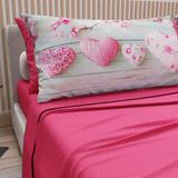 PETTI Artigiani Italiani - Katoenen beddengoed met kussenslopen met digitale print, bedlaken voor Frans bed, beddengoedset patroon 346 fuchsia, 100% Made in Italy
