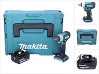 Makita DTW 181 T1J clé à chocs sans fil 18 V 210 Nm 1/2" sans balai + 1x batterie rechargeable 5.0 Ah + Makpac