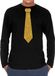 Feestkleding T-shirt à manches longues avec imprimé cravate - en or pailleté - noir - hommes - vêtements de fête - manches longues - déguisement - carnaval M