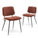 COLAMY Moderne gestoffeerde eetkamerstoelen, set van 2, stoffen eetkamerstoelen, accent-dinerstoel, stijlvolle keukenstoelen met solide metalen poten en gebogen rug, oranje