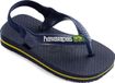 Havaianas Baby Brasil Logo Unisex Slippers - Marine/Yellow Citric - Maat 19