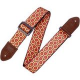 Levy's Leer 2 "Polyester Gitaar Strap Hex Design; Bordeaux, Rood en Mosterd MP2-007