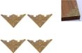 RUIJINGER Protections d'angle antiques Ensemble pour meubles - Décoration en laiton - Boîte à bijoux en bois - Garde enveloppante complète - Coins de protection en métal - 4 pièces