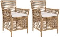 vidaXL Buitenstoel 2 st Beige en Crème poly rattan