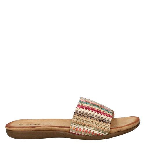 Dolcis Dolcis slippers met gevlochten meerkleurig