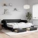 Maison Exclusive Lit gigogne extensible avec tiroirs, noir, 90x190 cm, revêtement