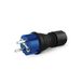 Industriële aansluiting 16A, rubber IP54, kabelschroefverbinding, waterdicht en stofdicht, ideaal voor machines en industriële omgevingen.