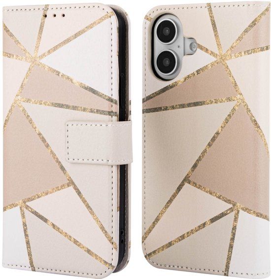 imoshion Design Bookcase voor de Apple iPhone 16 - Beige Graphic