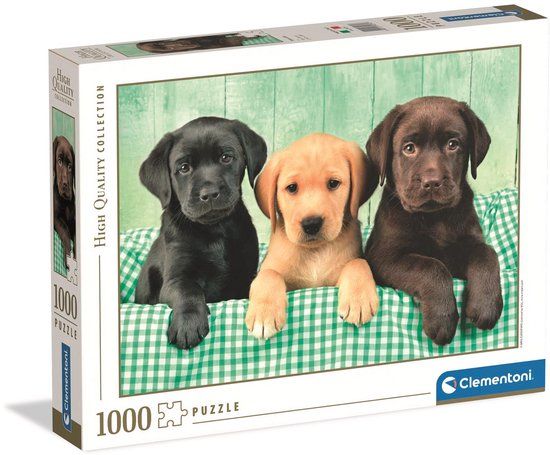 Clementoni Puzzel 1000 Stukjes Drie Labradors High Quality Collection
