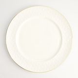 Tokyo Design Studio Nippon White Gold Rim Bord - Stripe - Wit/Goud - 27 cm