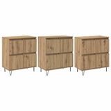 vidaXL Dressoirs 3 st Artisan Eiken