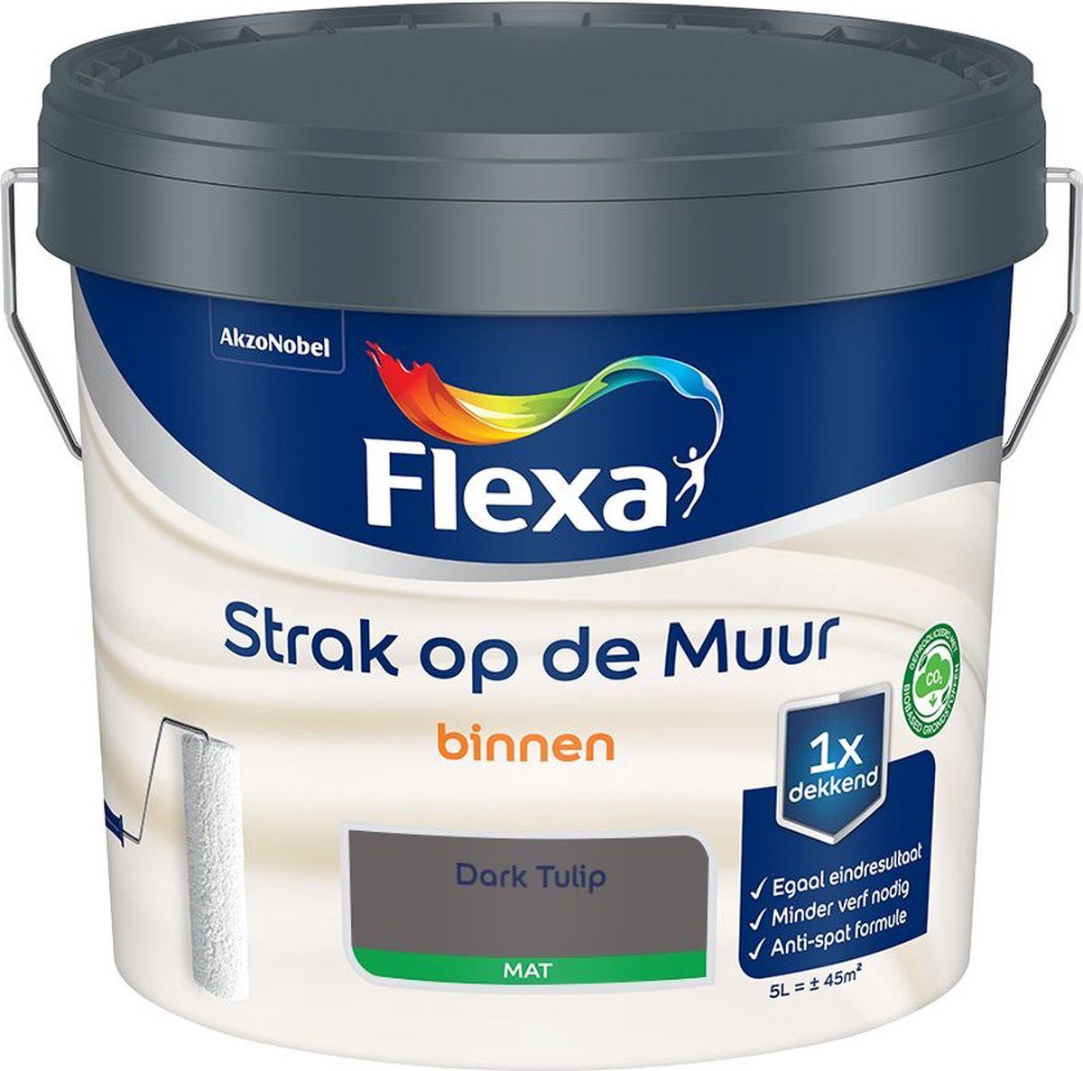 FLEXA Strak op de Muur - Binnen muurverf - Mat - Dark Tulip - 5 liter
