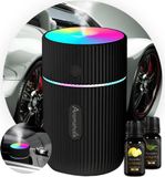 Aromaholik Intensa Zwarte USB-autodiffusor - LED-luchtbevochtiger + olie