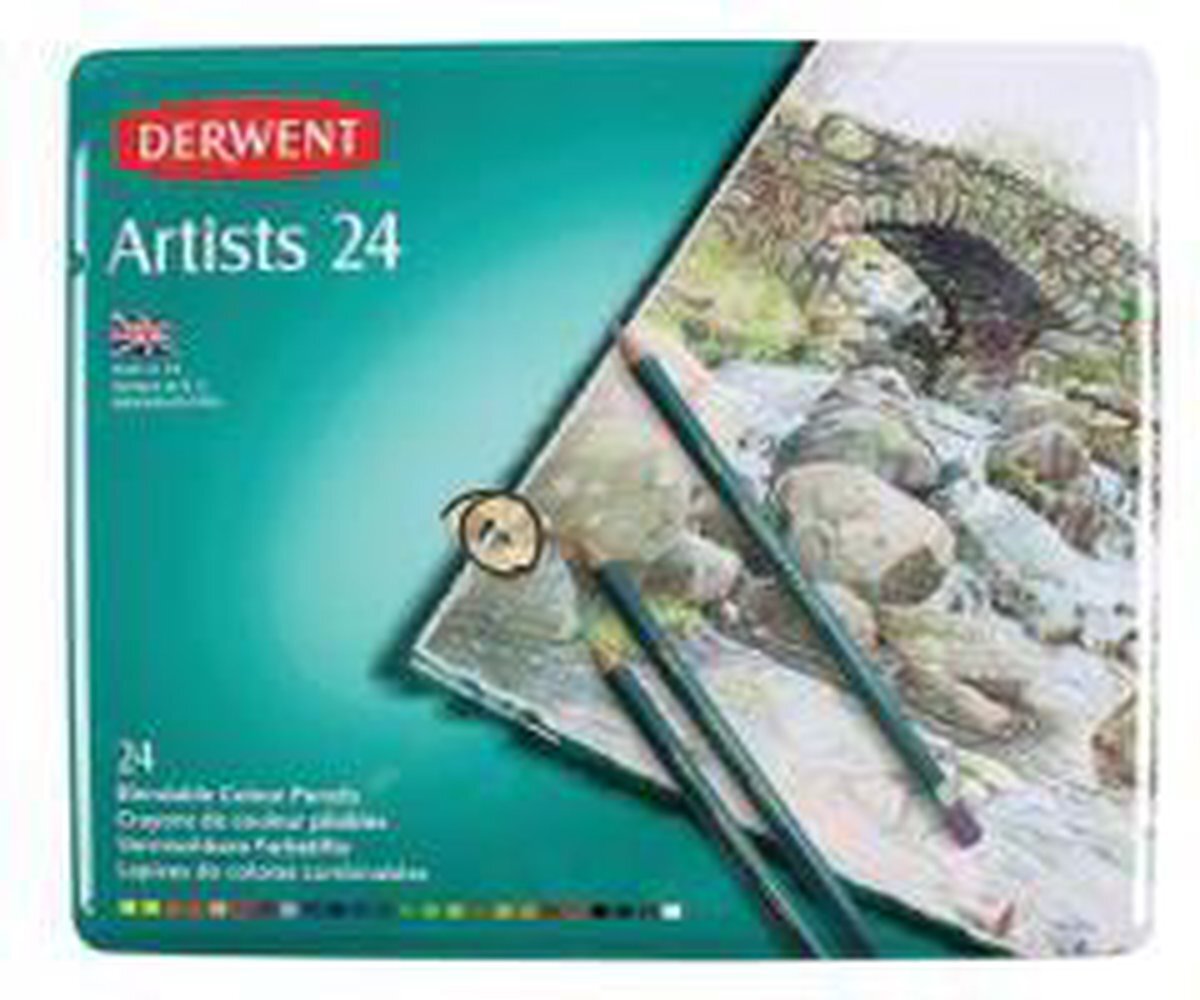 Derwent Artist potloden assorti in blik 24 stuks