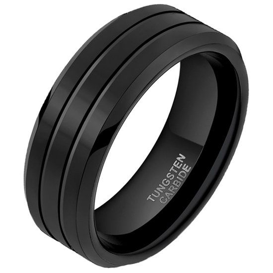 Mendes Wolfraam heren ring Classic Groove 8mm-19mm