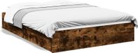 Maison Exclusive - Cadre de lit avec tiroirs Chêne fumé 135x190cm Panneau de particules