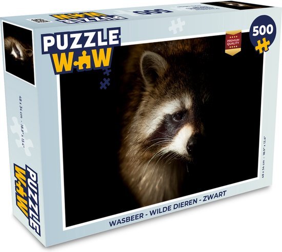 MuchoWow Puzzel Wasbeer - Wilde dieren - Zwart - Legpuzzel - Puzzel 500 stukjes