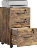 HOMCOM archiefkast - Spaanplaat - 40 x 40 x 69,5 cm - Rustiek bruin