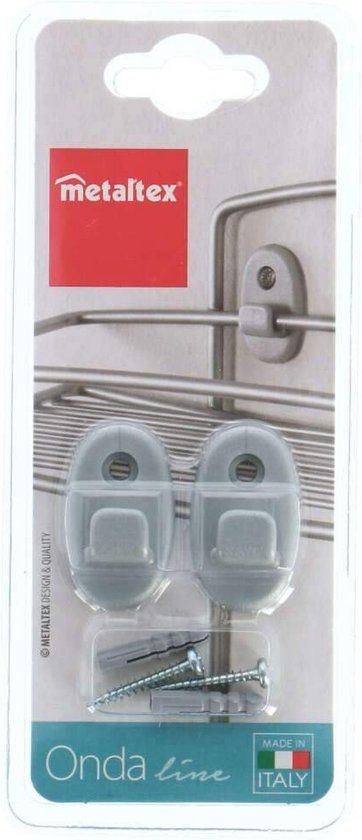 Metaltex Onda Ophanghaken - Set van 2 - Grijs