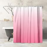Americanflat 180x200 Douchegordijn - Waterbestendig Lang Douchegordijn met Duurzame Metalen Ogen en 12 Haken - 100% Polyester - Multi Badkamer Gordijnen - Roze Ombre