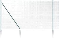 vidaXL Gaashek met grondpennen 10 x 1,5 m pvc-coated staal groen mesh