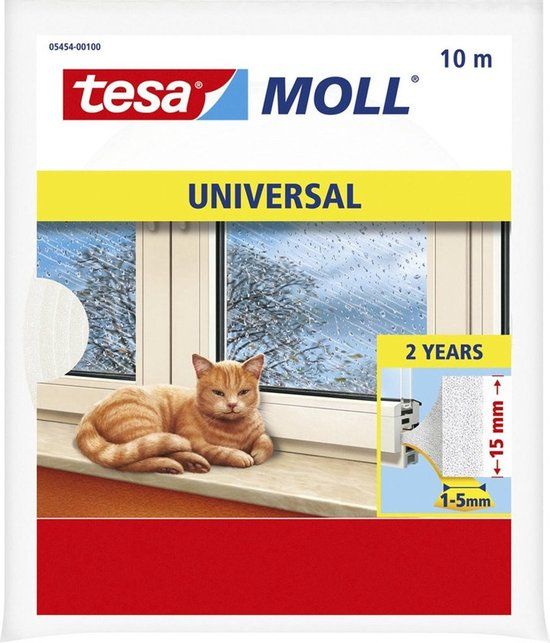 tesa Tochtstrip PU 10m 1,5cm wit