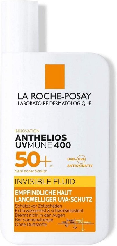 La Roche-Posay Anthelios UVMune 400 Onzichtbare Zonnebrand Fluide SPF50+ 50ml voor een gevoelige huid - gezicht