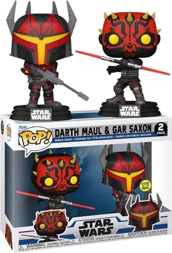 Funko Pop! Star Wars: The Clone Wars - Darth Maul & Gar Saxon Glow-in-the-Dark