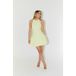Odd Muse Dropped Hem Mini Dress Lime Cream Taille: XXL