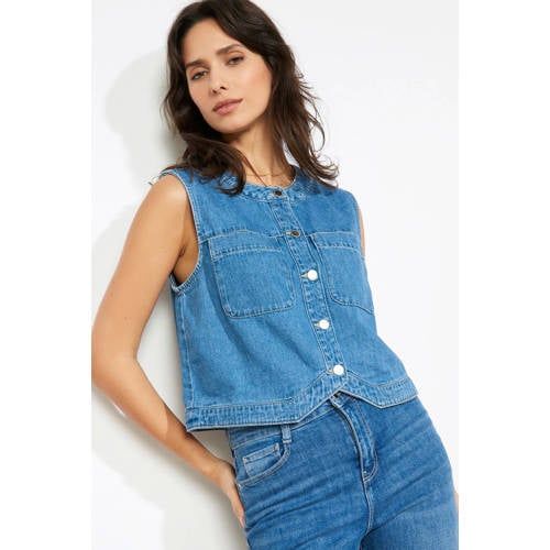 LOLALIZA denim gilet medium blue denim