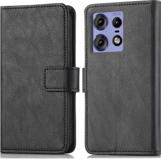 iMoshion Hoesje Motorola Edge 50 Pro - Book Case - Zwart - Met Pasjeshouder