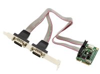 KALEA-INFORMATIQUE MiniPCIe-controllerkaart 2 seriële RS232 COM DB9-poorten op hoekplaat met WCH382L-chipset, mogelijkheid tot 5V- of 12V-voeding POS