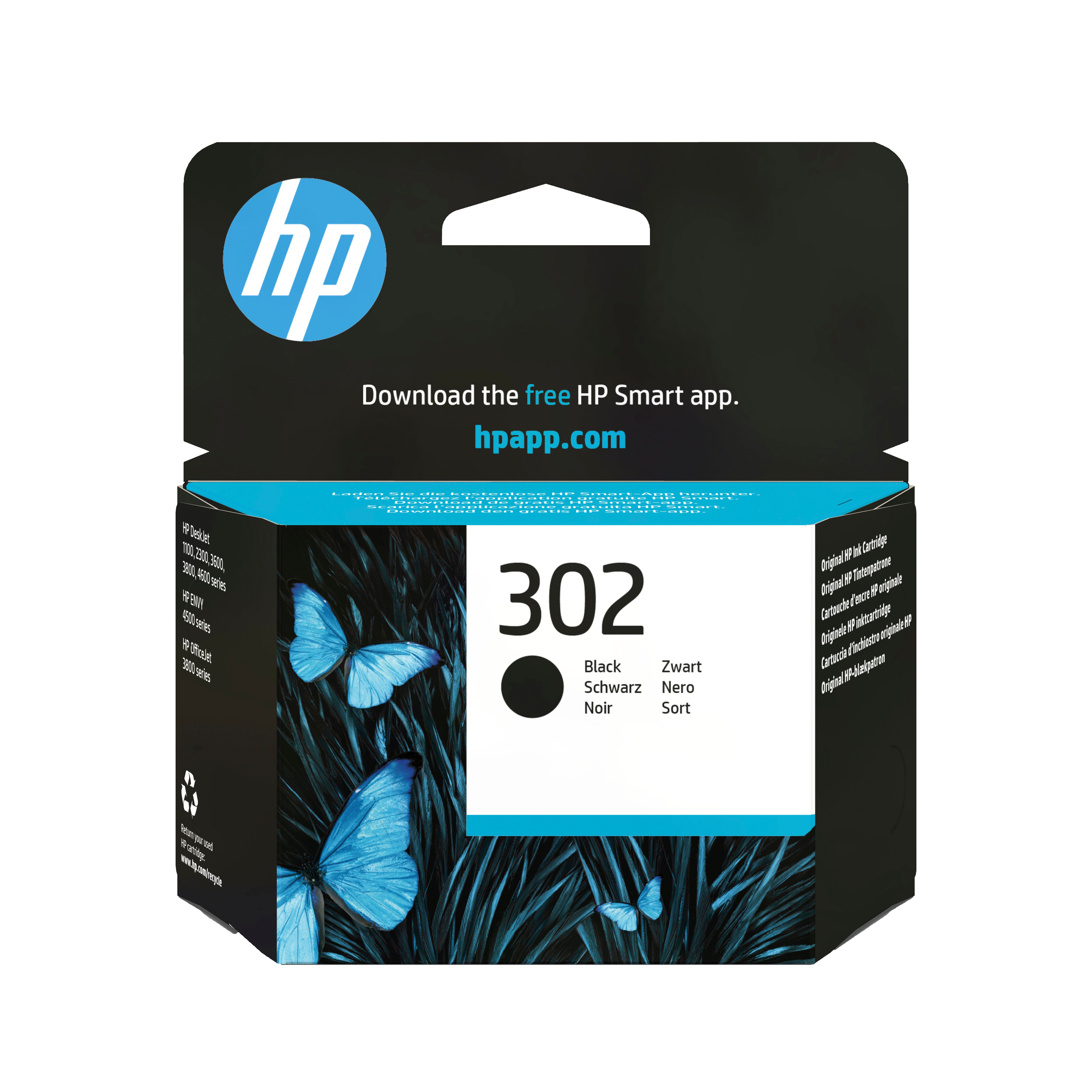 HP 302 Zwarte inktcartridge - Origineel - 170 pagina's - Geschikt voor HP DeskJet, ENVY en OfficeJet printers
