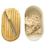 Pebbly Broodtrommel 4 in 1, Bamboe, Crème