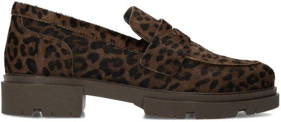 Manfield Dames Leopard Loafers met Pony Hair - Maat 39
