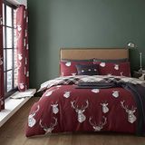 MUNRO STAG CHECK RED SET HOES 200X200+2(50X80)