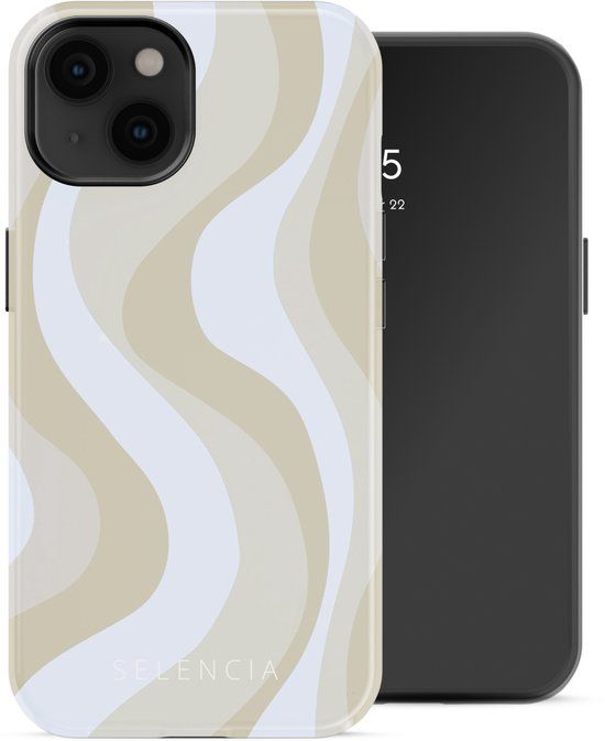 Selencia Hoesje - Geschikt voor Apple iPhone 14 - Backcover geschikt voor MagSafe - Desert Waves Beige