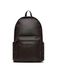 Blauer Sac à dos pour homme en cuir synthétique marron foncé